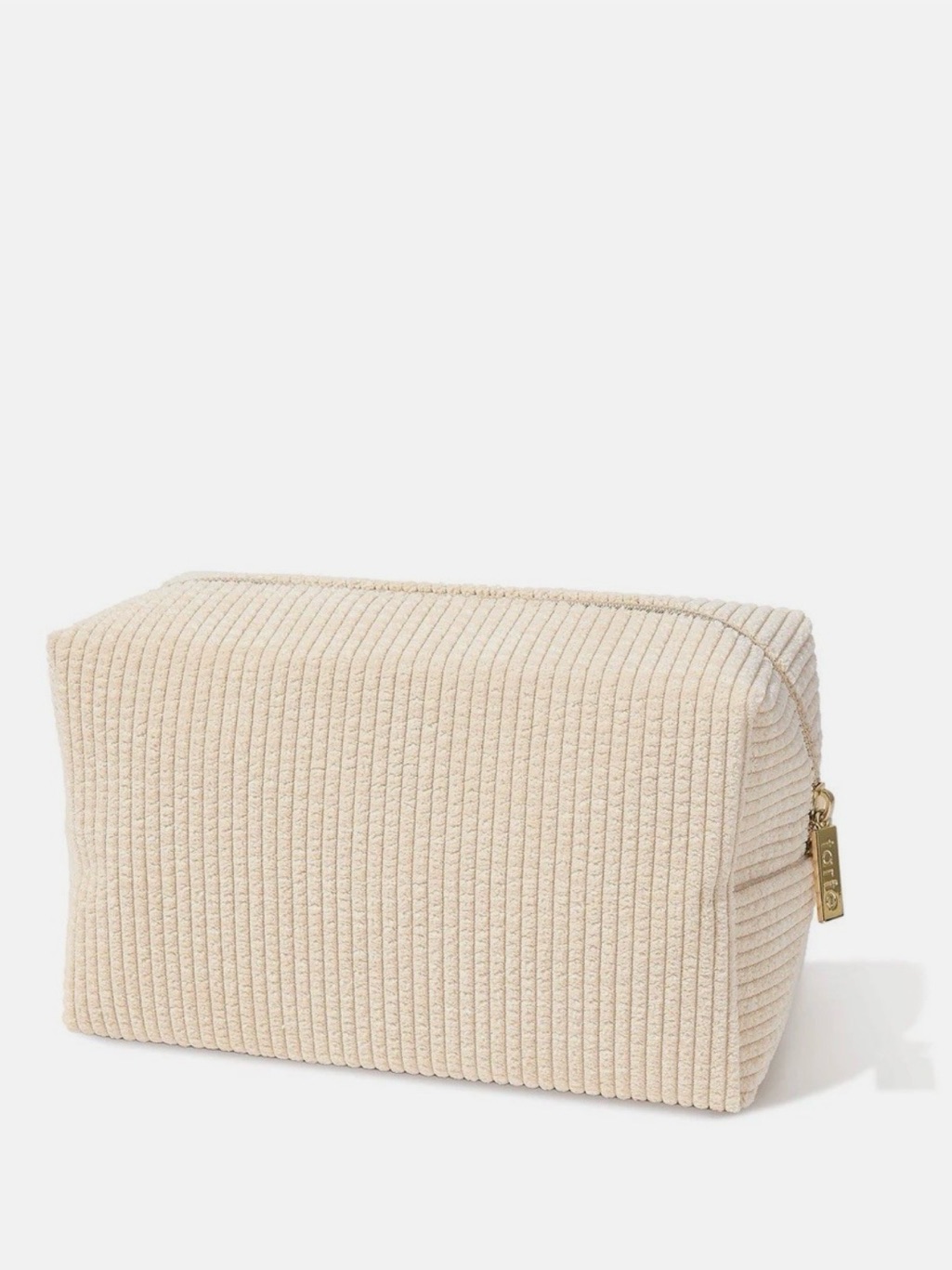 Tarte Cream Corduroy Cosmetic Bag